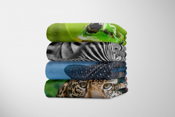 Paul Sinus Art Handtuch Strandhandtuch Saunatuch Kuscheldecke mit Tiermotiv Walhai unter Wasse Letzte 3 Tage