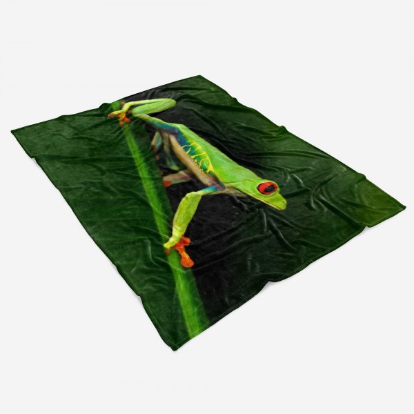 Paul Sinus Art Handtuch Strandhandtuch Saunatuch Kuscheldecke mit Tiermotiv Grüner Frosch trop Neueste Stile