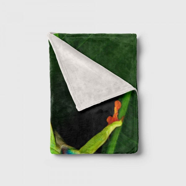 Paul Sinus Art Handtuch Strandhandtuch Saunatuch Kuscheldecke mit Tiermotiv Grüner Frosch trop Neueste Stile