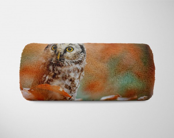 Paul Sinus Art Handtuch Strandhandtuch Saunatuch Kuscheldecke mit Tiermotiv keine Eule im Wald Sonderangebot der Fabrik