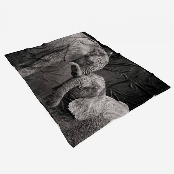 Paul Sinus Art Handtuch Strandhandtuch Saunatuch Kuscheldecke mit Tiermotiv Mama Elefant mit B Discount Store für neue Produkte