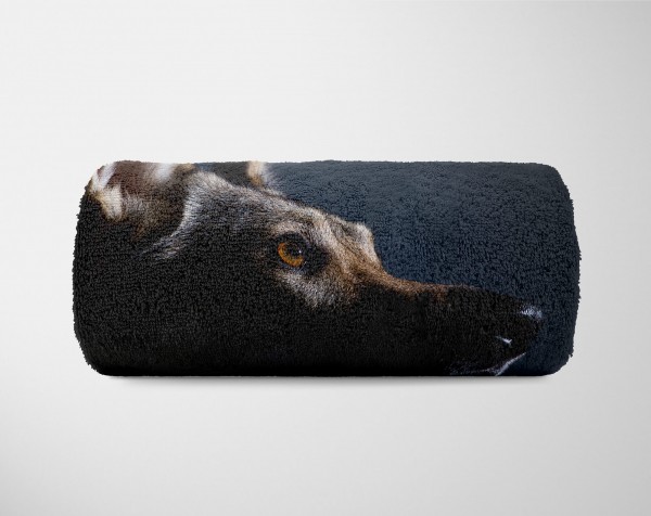 Paul Sinus Art Handtuch Strandhandtuch Saunatuch Kuscheldecke mit Tiermotiv Hund Kostenloser Versand international