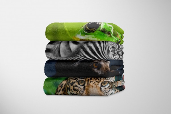 Paul Sinus Art Handtuch Strandhandtuch Saunatuch Kuscheldecke mit Tiermotiv Hund Kostenloser Versand international