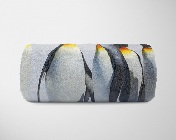 Paul Sinus Art Handtuch Strandhandtuch Saunatuch Kuscheldecke mit Tiermotiv Pinguine Kaiserpin 50% Rabatt für begrenzte Zeit