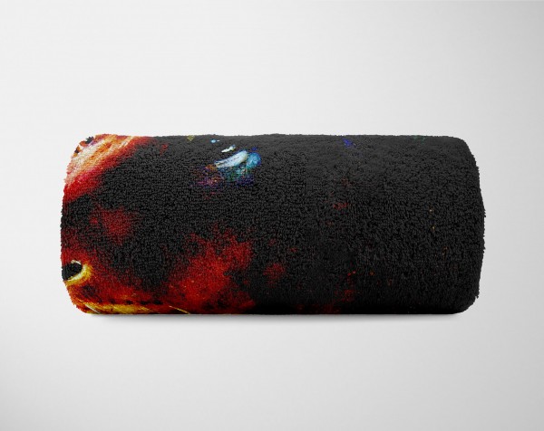 Paul Sinus Art Handtuch Strandhandtuch Saunatuch Kuscheldecke mit Tiermotiv Löwe Farbenfroh Ku Online