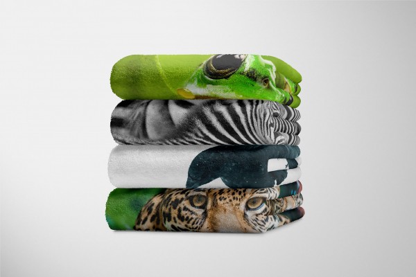 Paul Sinus Art Handtuch Strandhandtuch Saunatuch Kuscheldecke mit Tiermotiv schwarzer Rabe Hotsell