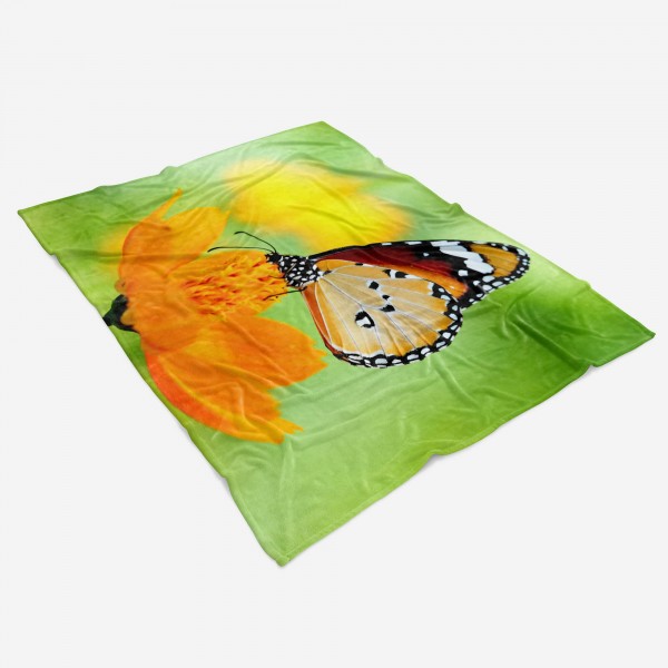 Paul Sinus Art Handtuch Strandhandtuch Saunatuch Kuscheldecke mit Tiermotiv Schmetterling Blum Günstiger Verkauf