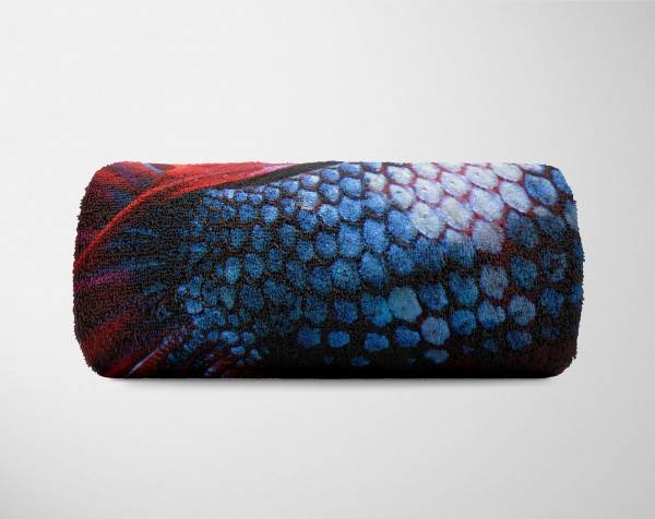 Paul Sinus Art Handtuch Strandhandtuch Saunatuch Kuscheldecke mit Tiermotiv Kampffisch Farbenf Meist gekauft