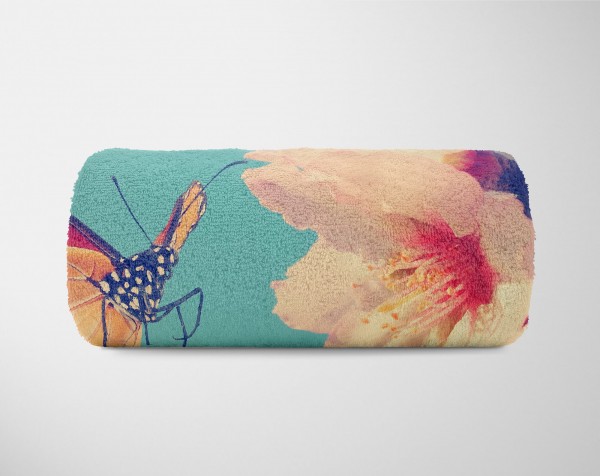 Paul Sinus Art Handtuch Strandhandtuch Saunatuch Kuscheldecke mit Tiermotiv Schmetterling Kirs Blitzverkäufe