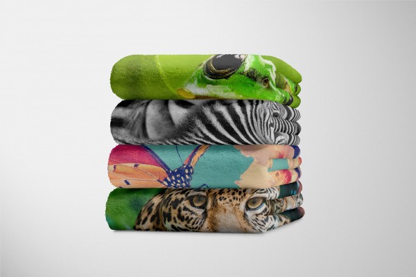 Paul Sinus Art Handtuch Strandhandtuch Saunatuch Kuscheldecke mit Tiermotiv Schmetterling Kirs Blitzverkäufe