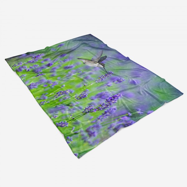 Paul Sinus Art Handtuch Strandhandtuch Saunatuch Kuscheldecke mit Tiermotiv Kolibri Blumen Lav Kostenloser Versand