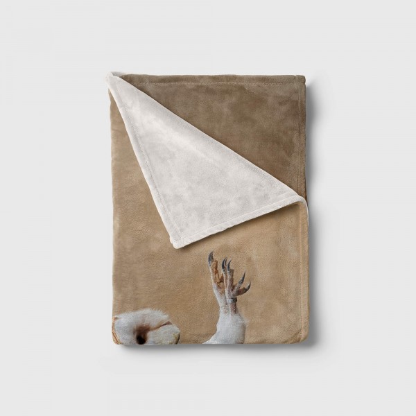Paul Sinus Art Handtuch Strandhandtuch Saunatuch Kuscheldecke mit Tiermotiv Eule im Landeanflu Günstig kaufen