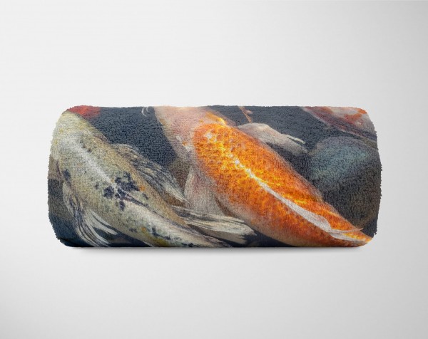Paul Sinus Art Handtuch Strandhandtuch Saunatuch Kuscheldecke mit Tiermotiv Koi Zuchtkarpfen B Versandkostenfrei