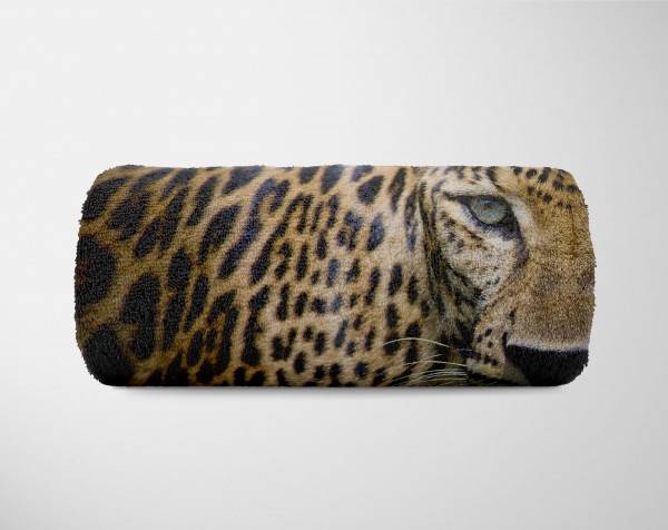Paul Sinus Art Handtuch Strandhandtuch Saunatuch Kuscheldecke mit Tiermotiv Jaguar Raubkatze Flash Sale