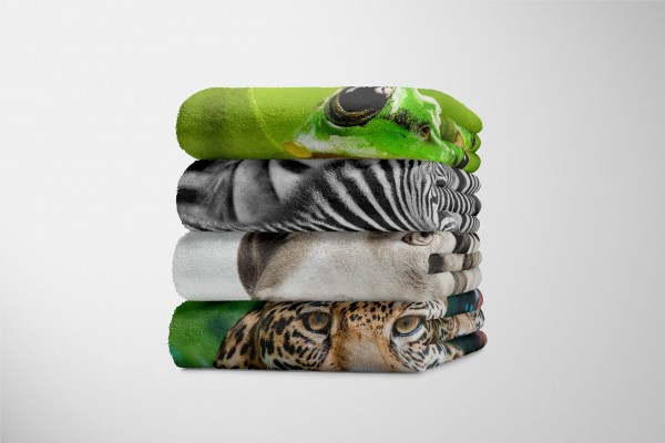 Paul Sinus Art Handtuch Strandhandtuch Saunatuch Kuscheldecke mit Tiermotiv Hund mit Fliegerbr Begrenztes Angebot