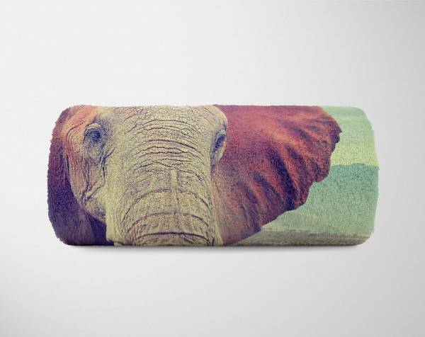 Paul Sinus Art Handtuch Strandhandtuch Saunatuch Kuscheldecke mit Tiermotiv Elefant Afrika Kil Online Shopping