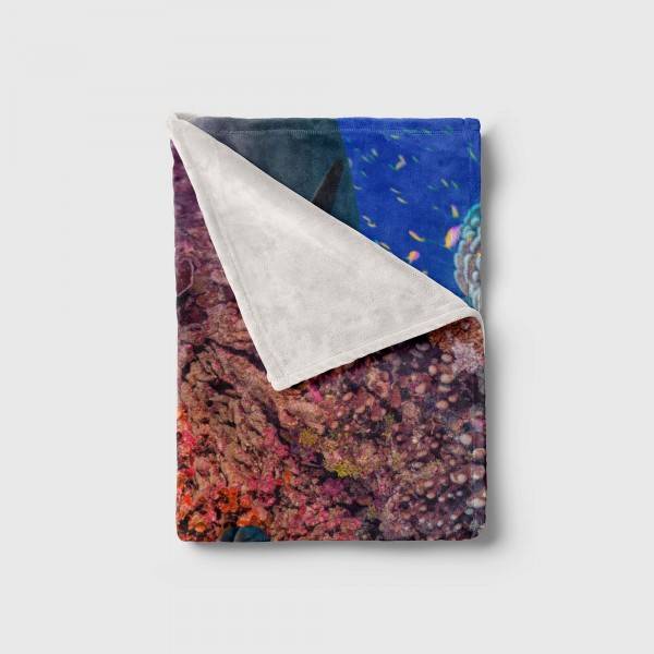 Paul Sinus Art Handtuch Strandhandtuch Saunatuch Kuscheldecke mit Tiermotiv Delfin Korallenrif Saisonschlussverkauf