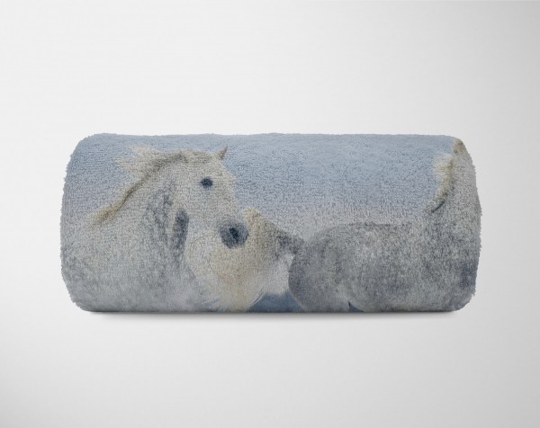 Paul Sinus Art Handtuch Strandhandtuch Saunatuch Kuscheldecke mit Tiermotiv Wilde Pferde im Sc Black Friday