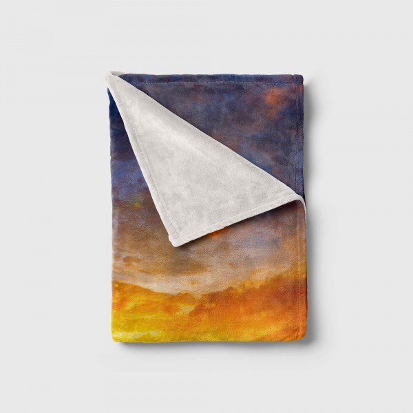 Paul Sinus Art Handtuch Strandhandtuch Saunatuch Kuscheldecke mit Fotomotiv Berge See Sonnenuntergang Heißer Verkauf
