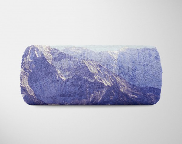 Paul Sinus Art Handtuch Strandhandtuch Saunatuch Kuscheldecke mit Fotomotiv Berge Berggipfel Natur Neueste Mode