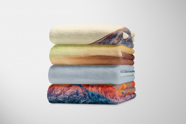 Paul Sinus Art Handtuch Strandhandtuch Saunatuch Kuscheldecke mit Fotomotiv Berge Schnee Bergkette Zeitlich begrenztes Angebot