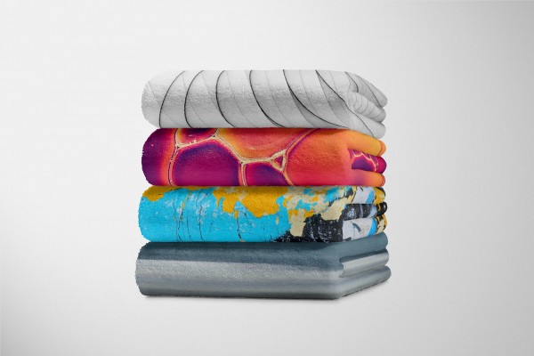 Paul Sinus Art Handtuch Strandhandtuch Saunatuch Kuscheldecke mit Fotomotiv Wandstruktur Auffallend Bunt Neuheiten