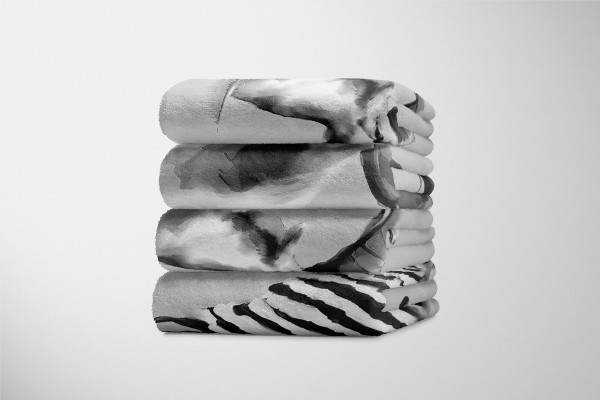 Paul Sinus Art Handtuch Strandhandtuch Saunatuch Kuscheldecke Grau Ziegenbock Motiv Bestseller