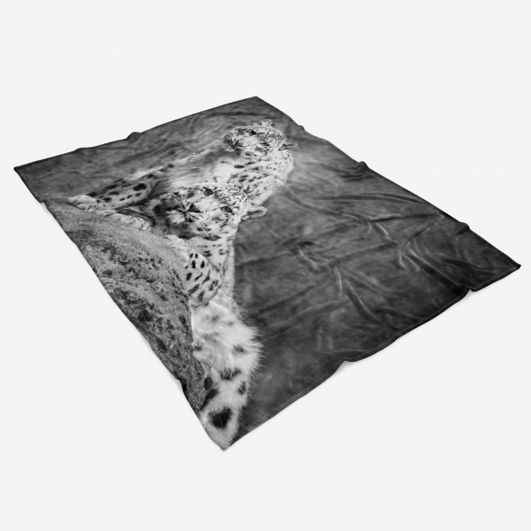 Paul Sinus Art Handtuch Strandhandtuch Saunatuch Kuscheldecke mit Tiermotiv Schneeleoparden Sc Saisonale Angebote