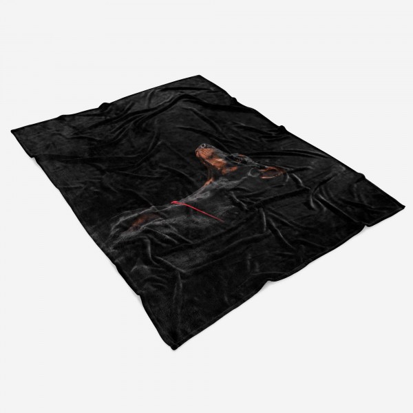 Paul Sinus Art Handtuch Strandhandtuch Saunatuch Kuscheldecke mit Tiermotiv Dobermann Hund Räumungsverkauf