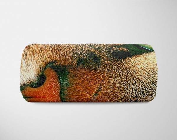 Paul Sinus Art Handtuch Strandhandtuch Saunatuch Kuscheldecke mit Tiermotiv Katze Katzenauge Kauf eins, bekomm eins gratis