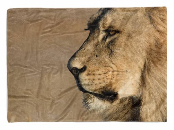 Paul Sinus Art Handtuch Strandhandtuch Saunatuch Kuscheldecke mit Tiermotiv großer Löwe