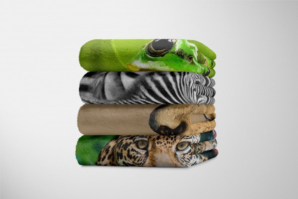 Paul Sinus Art Handtuch Strandhandtuch Saunatuch Kuscheldecke mit Tiermotiv großer Löwe Sonderangebote