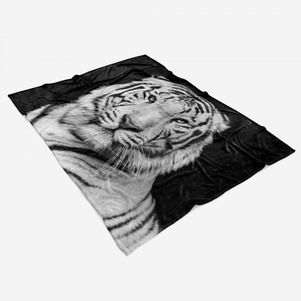 Paul Sinus Art Handtuch Strandhandtuch Saunatuch Kuscheldecke mit Tiermotiv weißer Tiger Riesige Ersparnisse