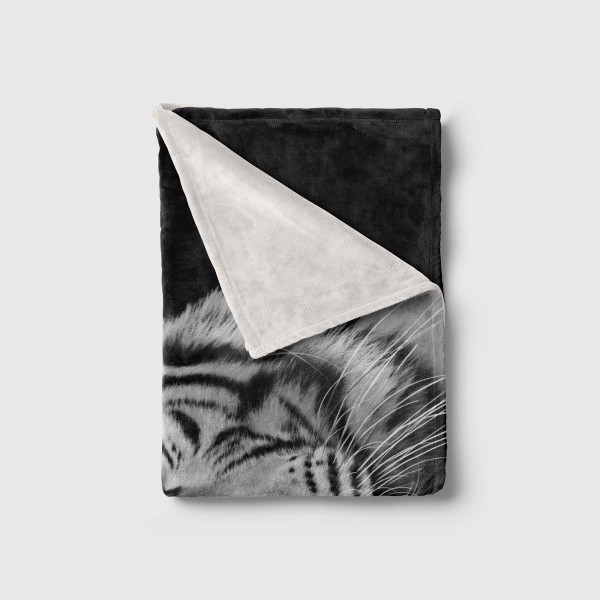 Paul Sinus Art Handtuch Strandhandtuch Saunatuch Kuscheldecke mit Tiermotiv weißer Tiger Riesige Ersparnisse