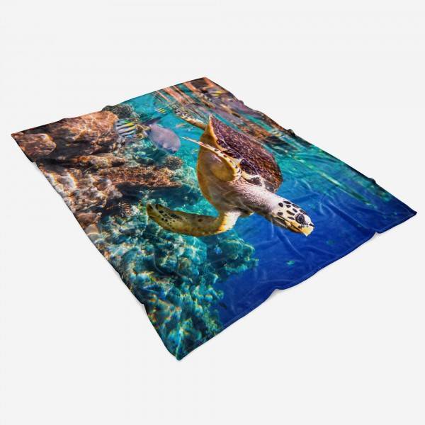 Paul Sinus Art Handtuch Strandhandtuch Saunatuch Kuscheldecke mit Tiermotiv Seeschildkröte Kor Super Sparpreis