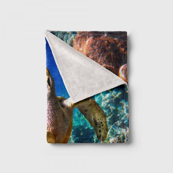 Paul Sinus Art Handtuch Strandhandtuch Saunatuch Kuscheldecke mit Tiermotiv Seeschildkröte Kor Super Sparpreis