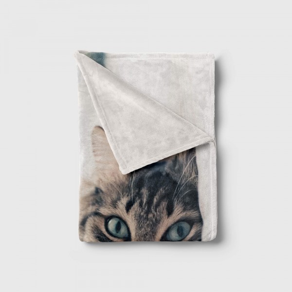 Paul Sinus Art Handtuch Strandhandtuch Saunatuch Kuscheldecke mit Tiermotiv Katze Wochenangebot