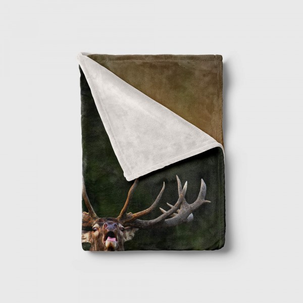 Paul Sinus Art Handtuch Strandhandtuch Saunatuch Kuscheldecke mit Tiermotiv Hirsch Geweih Natu Kostenlose Rückgabe