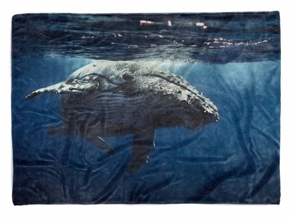 Paul Sinus Art Handtuch Strandhandtuch Saunatuch Kuscheldecke mit Tiermotiv Buckelwal Wal unte