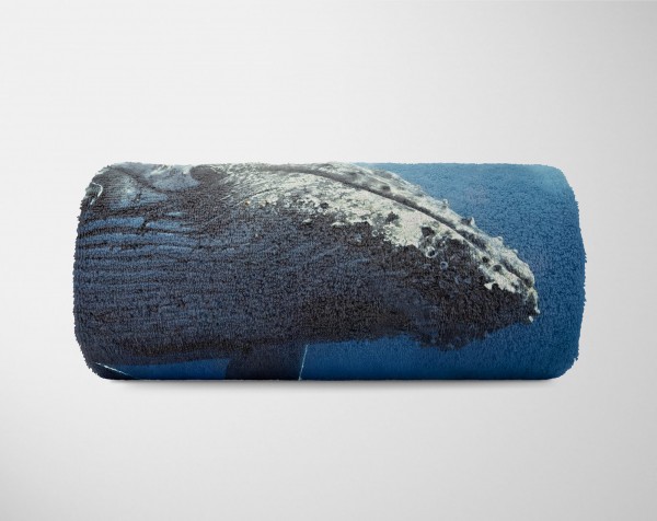 Paul Sinus Art Handtuch Strandhandtuch Saunatuch Kuscheldecke mit Tiermotiv Buckelwal Wal unte Begrenzte Freigabe