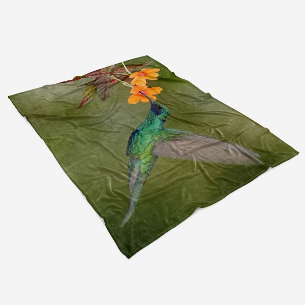 Paul Sinus Art Handtuch Strandhandtuch Saunatuch Kuscheldecke mit Tiermotiv Kolibri Blume Nekt Letzte 3 Tage