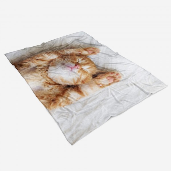 Paul Sinus Art Handtuch Strandhandtuch Saunatuch Kuscheldecke mit Tiermotiv kleine süße Katze Letzte 2 Tage