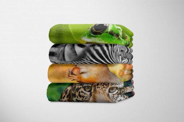 Paul Sinus Art Handtuch Strandhandtuch Saunatuch Kuscheldecke mit Tiermotiv Eichhörnchen Herbs Sonderangebot der Fabrik