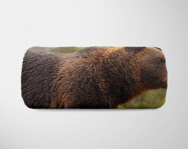 Paul Sinus Art Handtuch Strandhandtuch Saunatuch Kuscheldecke mit Tiermotiv Bär Wald Natur Bis zu 55% Rabatt