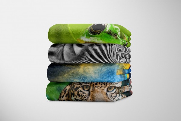 Paul Sinus Art Handtuch Strandhandtuch Saunatuch Kuscheldecke mit Tiermotiv Bunter Papagei im Discount Store für neue Produkte