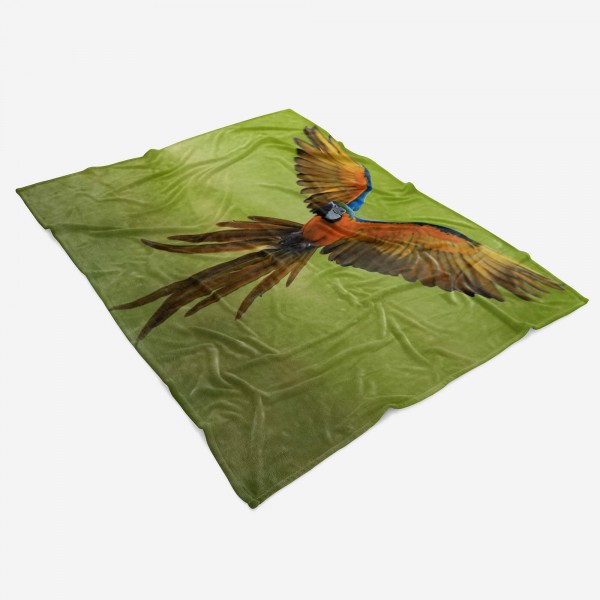 Paul Sinus Art Handtuch Strandhandtuch Saunatuch Kuscheldecke mit Tiermotiv Papagei im Flug Super Rabatt