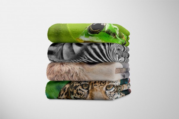 Paul Sinus Art Handtuch Strandhandtuch Saunatuch Kuscheldecke mit Tiermotiv Lama flauschig Clearance-Verkauf