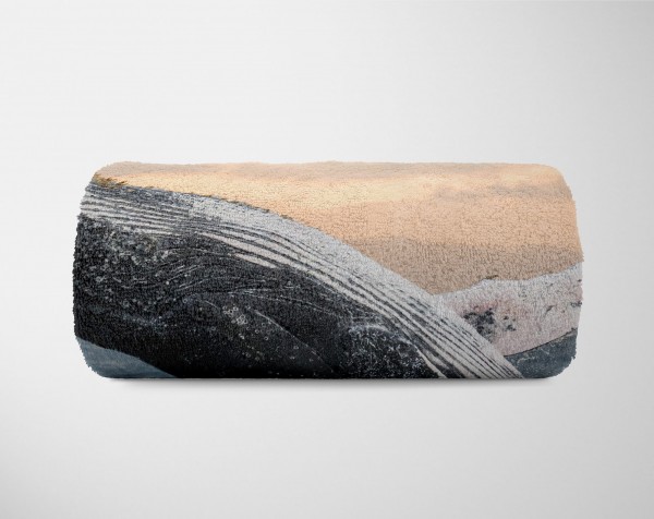 Paul Sinus Art Handtuch Strandhandtuch Saunatuch Kuscheldecke mit Tiermotiv Buckelwal springt Fabrikladen