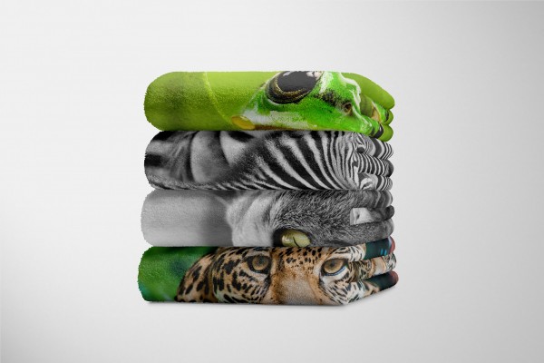 Paul Sinus Art Handtuch Strandhandtuch Saunatuch Kuscheldecke mit Tiermotiv Katze Katzenaugen Begrenzt auf 3 Tage