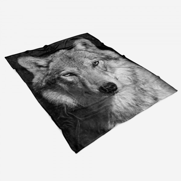 Paul Sinus Art Handtuch Strandhandtuch Saunatuch Kuscheldecke mit Tiermotiv grauer Wolf Speichern exportieren